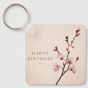 Chaveiro Elegância de Flor de Cerejeira de Aniversário