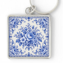 Elegância em Porcelana Vintage Floral Azul