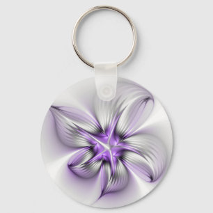 Chaveiro Elegância Floral Moderna Abstrato Violet Art