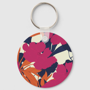 Chaveiro elegância floral: padrão abstrato