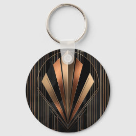 Chaveiro Elegância Geométrica Metálica Art Déco