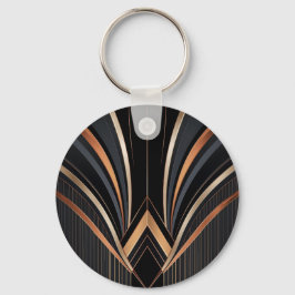 Chaveiro Elegância Geométrica Metálica Art Déco