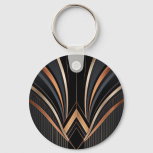 Chaveiro Elegância Geométrica Metálica Art Déco