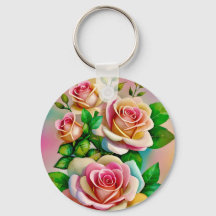 Elegância Rosas Rosa e Amarelo Aquarela Pastel