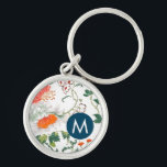 Chaveiro Elegant Floral Monogram<br><div class="desc">Elegant floral monogram design features a stylish floral pattern with custom monogram initial.</div>