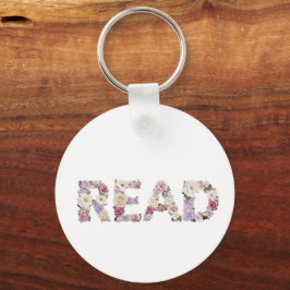 Chaveiro Elegant Floral READ Typography - Pastel Botanical