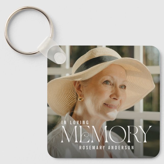 Chaveiro Elegant In Loving Memory Photo Keepsake (Frente)