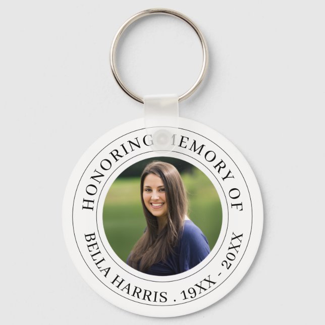 Chaveiro Elegant Memorial Photo Keepsake (Frente)