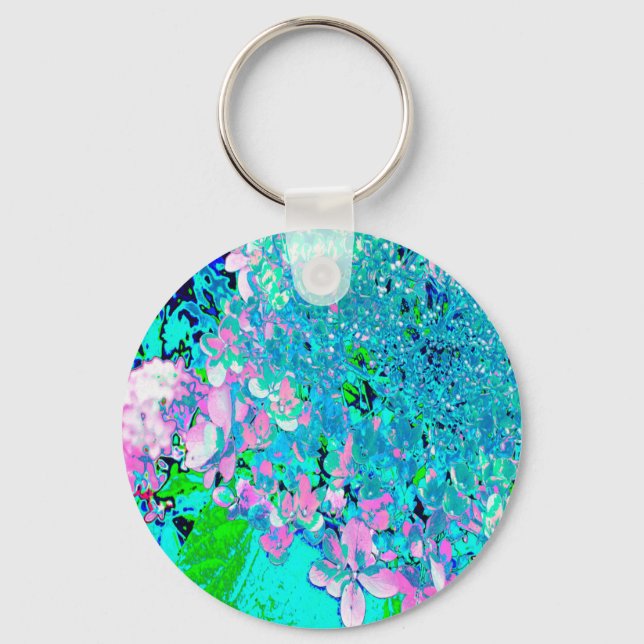 Chaveiro Elegant Pink and Blue Limelight Hydrangea (Frente)