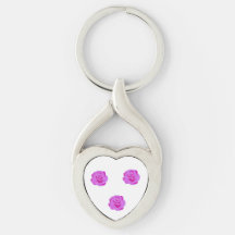 Elegant Pink Rose Stained Glass Keychain