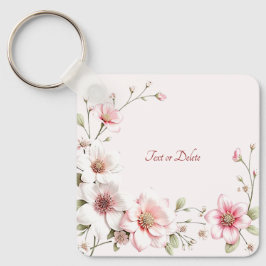 Chaveiro Elegant Pink White Floral Keychain