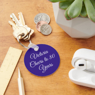 Chaveiro Elegant Purple 80th Birthday Keychain