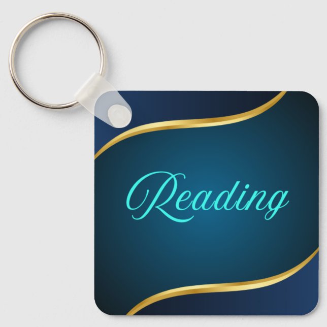 Chaveiro Elegant Reading Book Lover Keychain Gold Design (Frente)