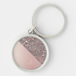 Chaveiro Elegant Rose Gold Monogram Button