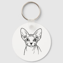 Chaveiro Elegant Sphynx Cat Line Art