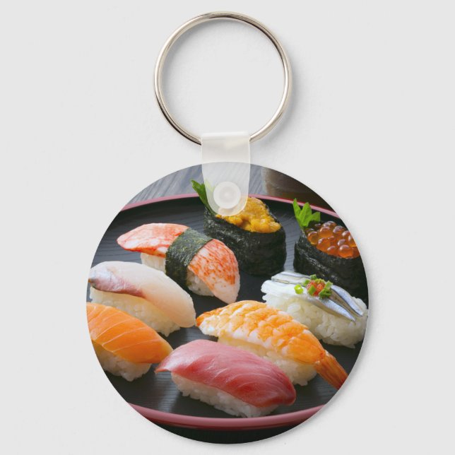 Chaveiro Elegant Sushi Platter Keychain – SUSHIMI Style (Frente)