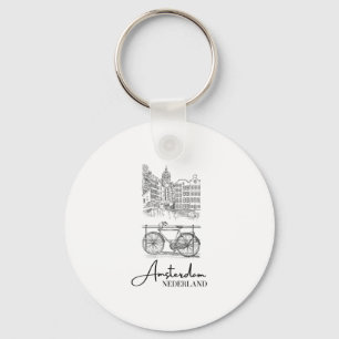 Chaveiro Elegante Amsterdã Países Baixos Nederland Holanda