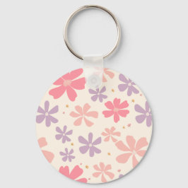 Chaveiro Elegante Arte Botânica Impressão Floral para o Amo