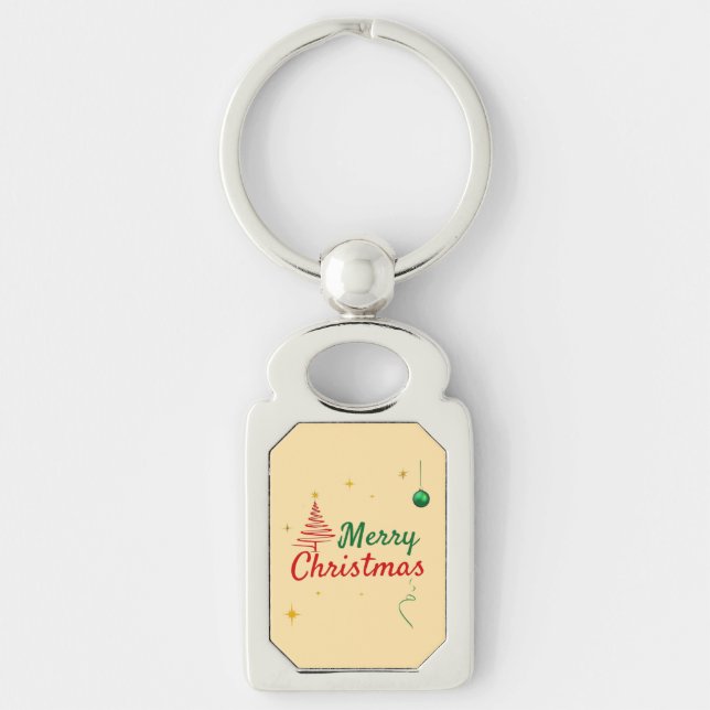 Chaveiro Elegante Design de Natal Feliz (Frente)