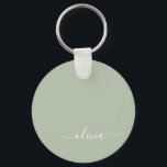 Chaveiro Elegante do Monograma Moderno Minimalista Verde Sa<br><div class="desc">Apresentando nossa Coleção Elegante do Monograma Moderno Minimalista Verde: Elevem sua estética com sofisticação serena e elegância eterno. Nossa coleção mostra designs minimalistas em uma matiz verde tranquila, complementada por monogramas refinados adaptados ao seu estilo pessoal. De papelaria polida a acessórios versáteis, cada peça da nossa coleção é meticulosamente trabalhada...</div>