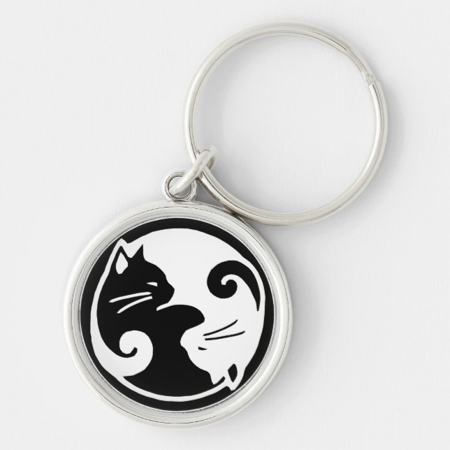 Chaveiro elegante dos gatos de Yin Yang (Frente)