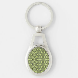 Chaveiro Elegante e clássico gráfico circular em verde lima