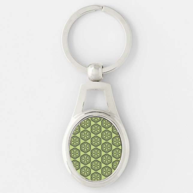 Chaveiro Elegante e clássico gráfico circular em verde lima (Frente)