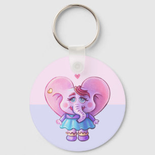 Chaveiro Elegante Elefante Apaixonado