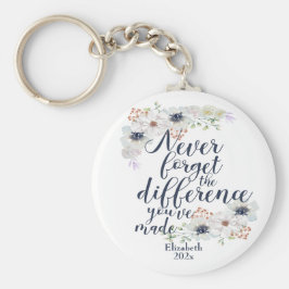 Chaveiro Elegante Floral Nunca Esquece A Diferença