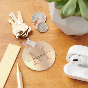 Chaveiro Elegante Glittering Dourado Ombre Chuva Lítida Mod