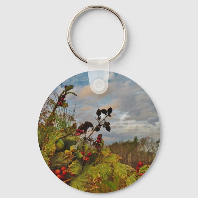 Chaveiro Elegante Holly Christmas, (Frente)