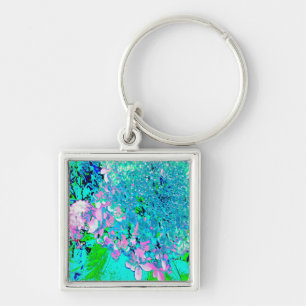 Chaveiro Elegante Hortênsia Limelight Rosa e Azul