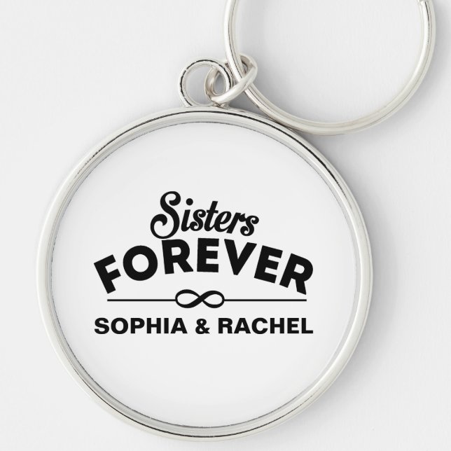 Chaveiro Elegante - irmãs para sempre (Frente)
