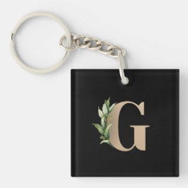 Chaveiro Elegante Monograma Dourado - Letra G
