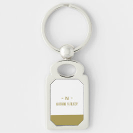Chaveiro Elegante Monograma em Dourado e Cinza I Minimalist