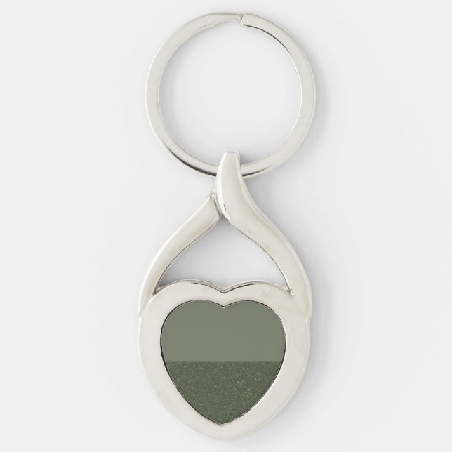 Chaveiro Elegante Moss Green Heart Key - Personalizável (Frente)