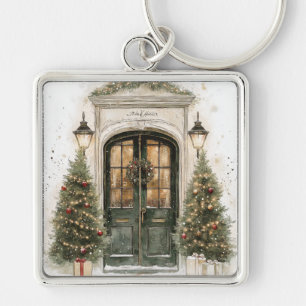 Chaveiro Elegante porta de brownstone de Natal