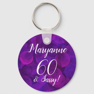 Chaveiro Elegante Purple 60 e Sassy Birthday Name