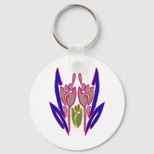 Chaveiro Elegante Rosa Watercolor Art Impressão