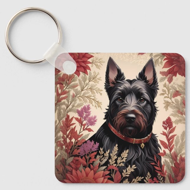 Chaveiro Elegante Scottish Terrier Dog Portrait (Frente)