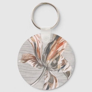 Chaveiro Elegante Tulipa Listrada Flor Antiga Gravura