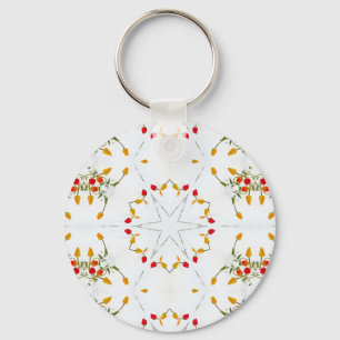 Chaveiro Elegante Vintage Floral