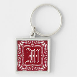 Chaveiro Elegante Vintage Red Monogramas