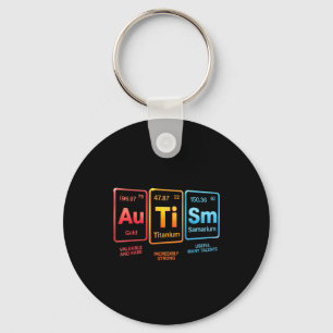 Chaveiro Elemento de Ciência do Autismo Inspirado na Tabela