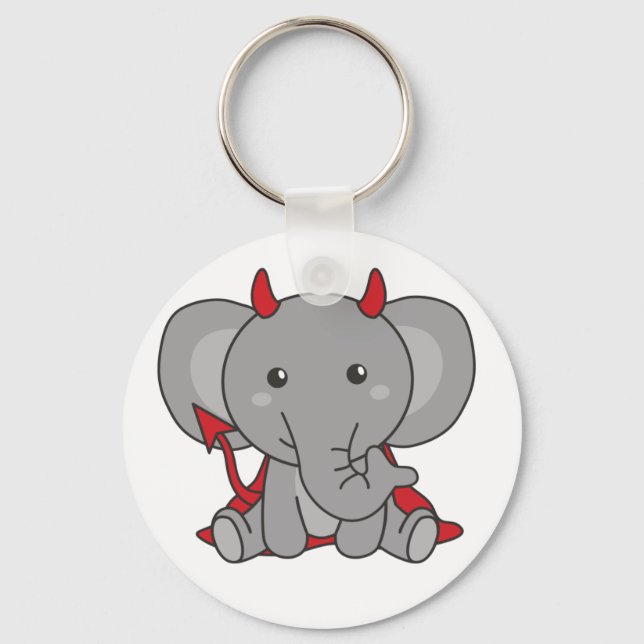 Chaveiro Elephant Halloween Cute Devil Kids Witume (Frente)