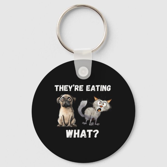 Chaveiro Eles estão comendo os cães que estão comendo os ga (Frente)