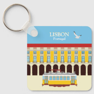 Chaveiro Elétrico amarelo de Lisboa estilo vintage