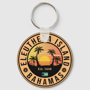 Chaveiro Eleuthera Island Bahamas Retro Sunset Souvenirs