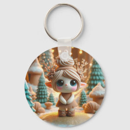 Chaveiro Elf de Clay de Ramificação Pequena e Cuta