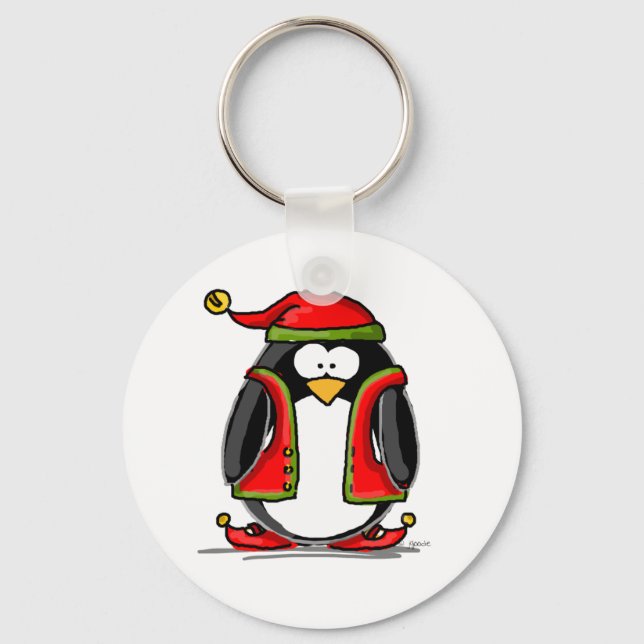 Chaveiro Elf Penguin Green Christmas (Frente)